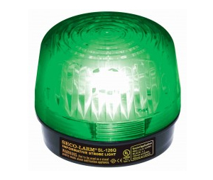 Seco-Larm SEL-SL126QG Strobe Light, 6-12V DC, Green, UL Listed