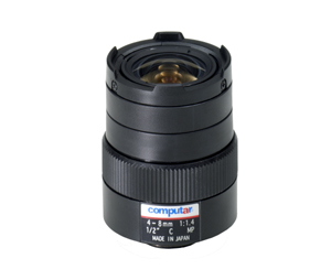 Computar CHU-H2Z0414CMP 1/2" 4-8mm Varifocal Manual Iris Megapixel Lens