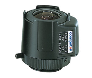 Computar CHU-TG2616FCSL 1/3" 2.6mm DC Auto Iris Lens with 4-pin Mini Connector Long Cable