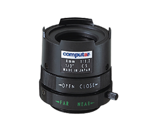 Computar CHU-T0412FICS 1/3" 4mm F1.2 Monofocal, Manual Iris Lens