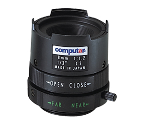 Computar CHU-T0812FICS 1/3" 8mm F1.2 Monofocal, Manual Iris Lens