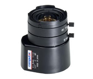 Computar CHU-HG2Z0414FCMP 1/2" 4-8mm  Varifocal DC Auto Iris Megapixel Lens with 4-Pin Mini Connector