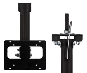 Clinton Electronics CLI-CECMSX6B 6' Telescoping Ceiling Mount LCD/PVM Pole