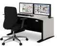 Winsted WIS-B4312 48" E-SOC Control Station with Articulating Monitor Mounts, Black