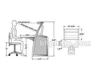Winsted WIS-P5117 Prestige Console Series Slim-Line Console Base