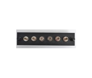 Fiber Instrument Sales FIS-F1ST6BKMUL ST-Style 6-Pack Plate Black Loaded with MM Adapters
