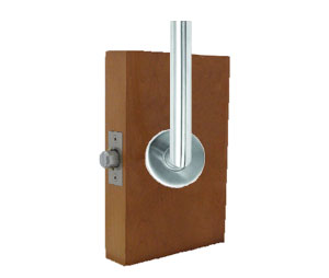 Trimco 1074-2 81ST002 609 Barn Door Latchset - Mortise - Privacy with Cylinder, Thumbturn and Rose Trim - Blackened Satin Brass Frankfurt Lever