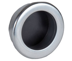 Trimco 1059 605 Round Flush Cup Pull - 2-1/2" Diameter - Drive Fit - Polished Brass