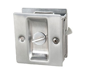 Trimco 1065-175 605 Pocket Door Pull with privacy function for 1-3/4" doors - Polished Brass