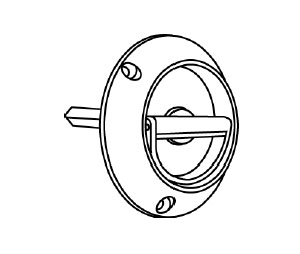 Trimco 1066S-38 606 Surface Mount Drop-Ring Flush Pull - Round - 3/8" Square Spindle - Satin Brass