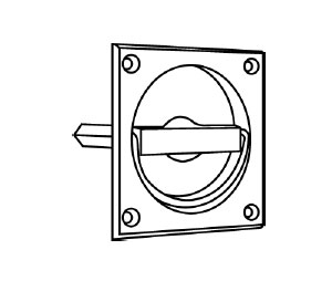 Trimco 1067 609 Surface Mount Drop-Ring Flush Pull - Square - 9/32" Square Spindle - Blackened Satin Brass