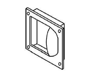 Trimco 1111B BTB 605 Back to Back Flush Pull Pair 5" x 5" Mounting Holes on Face Plate - Polished Brass