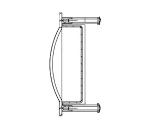 Trimco 1111L 613 Flush Pull 5" x 5" Thru-Bolt, Countersunk Holes on Face Plate with Lugs, ADA - Oil Rubbed Satin Bronze