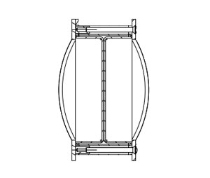 Trimco 1111LB 706CU Back to Back Flush Pull Pair 5" x 5" Thru-Bolt, Countersunk Holes on Face Plate with Lugs, ADA - Rose Sterose
