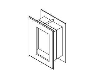 Trimco 1115P 630 Back to Back Flush Pull Pair with Lugs - 3-1/2" x 4-3/4" - Mounting Holes in Cup - Satin Stainless Steel
