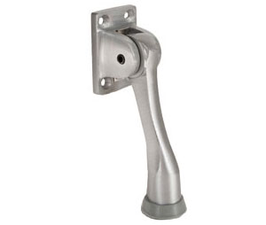 Trimco 1221-4 610 Cast Kickdown Door Holder - 4" - Sprayed Finish - Blackened Satin Brass, Bright Relieved