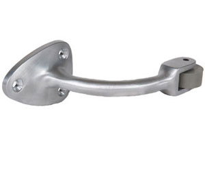 Trimco 1245 499 Cast Curved Roller Stop - 3" Projection - Polished Brass, No Lacquer