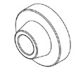Trimco 1270CVPV 499 Cast Concave Wall Bumper Prison Version - 1" Projection - Polished Brass, No Lacquer