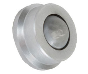 Trimco 1275RP 605 Small Wall Bumper with Convex Rubber - 9/16" Projection - Polished Brass