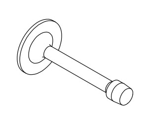 Trimco 1296 606 Base Stop 4-11/64" Projection with Hanger Bolt - Satin Brass