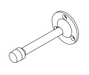 Trimco 1296S 610 Base Stop 4-11/64" Projection - Surface Mounted - Blackened Satin Brass, Bright Relieved