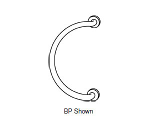 Trimco 1748-1 630 Offset C Shaped 12" CTC x 1" Diam Round Door Pull - Satin Stainless Steel