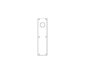 Trimco 1001-3CFC 619 4" x 16" x .050" Push Plate with 1-1/4" Diam Cilynder Cut-Out - Satin Nickel Plated
