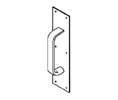 Trimco 1014-3 629 4" x 16" Pull Plate with 6" CTC 1/" Diameter 1/2" round Pull - Polished Satinless Steel