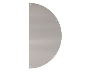 Trimco 1041-4 630 8" x 16" x .050" Half Round Push Plate - Satin Stainless Steel
