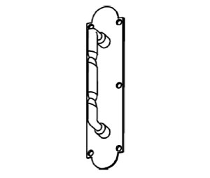 Trimco 1071-2 616 3-1/2" x 15" Decorative Pull Plate with 8" CTC Cast Pull - Backened Satin Bronze