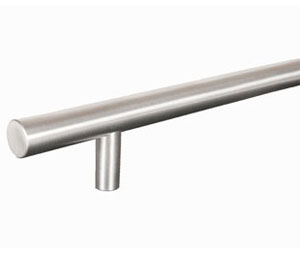 Trimco 1162-1 628 Straight 1-1/2" Diameter Square Ends Tube Door Pull - Satin Aluminum