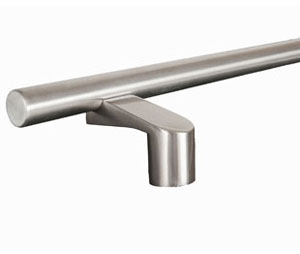 Trimco 1172-1 710CU Offset 1-1/2" Diameter Square Ends Tube Door Pull - Silver Steralloy