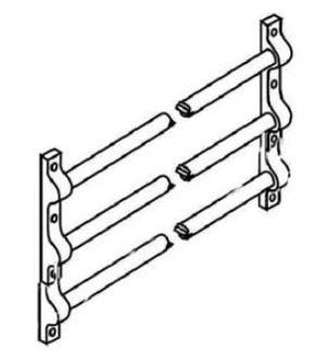 Trimco 1643 605 5/8" Dia Push Bar - 3 Bar Set - Specify CTC - Polished Brass