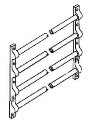 Trimco 1644 499 5/8" Dia Push Bar - 4 Bar Set - Specify CTC - Polished Brass, No Lacquer