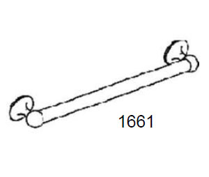 Trimco 1661 605 1" Dia Push Bar - Single Bar - Specify CTC - Polished Brass