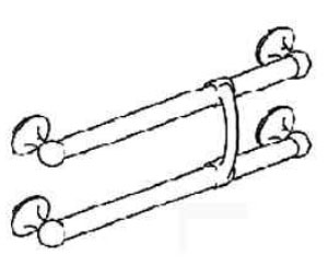 Trimco 1662 605 1" Dia Push Bar - 2 Bar Set - Specify CTC - Polished Brass