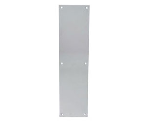 Trimco 1807-4 710CU 4" x 16" x .125" Push Plate - Anti-Microbial Silver Steralloy