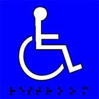 Trimco 751 Handicap Sign with Braille 8" x 8"