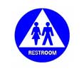 Trimco 752 Restroom Sign - Unisex - 12" Triangle in 12" Dia. Circle