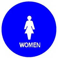 Trimco 754 Restroom Sign - WOMEN - 12" Circle