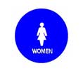 Trimco 754 Restroom Sign - WOMEN - 12" Circle