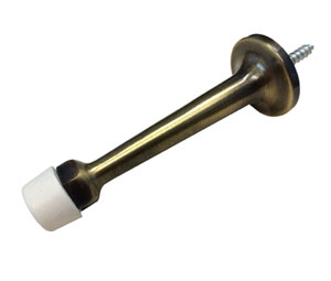 U Need Hardware DS100-609/US5 Solid Brass 3-1/4" Rigid Base Door Stop - Antique Brass