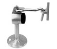 U Need Hardware 1473-626/26D Solid Brass Heavy Duty Floor Door Stop with Hook - 3-1/4"- Satin/Brushed Chrome
