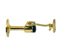 U Need Hardware 1477-605/US3 Solid Brass Heavy Duty Wall-Mounted Door Stop with Hook - 3-1/2"- Polished Brass