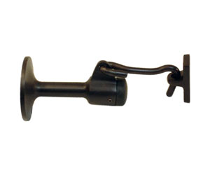 U Need Hardware 1477-613/10B Solid Brass Heavy Duty Wall-Mounted Door Stop with Hook - 3-1/2"- Oil-Rubbed Bronze