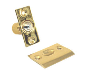 U Need Hardware BL123-605/US3 Solid Brass Adjustable Ball Catch, Ball Latch - Polished Brass