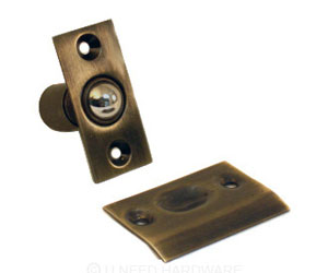 U Need Hardware BL123-609/US5 Solid Brass Adjustable Ball Catch, Ball Latch - Antique Brass
