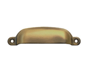 U Need Hardware BP200-609/US5 Solid Brass 3-1/4" Cabinet Small Bin Pull - Antique Brass