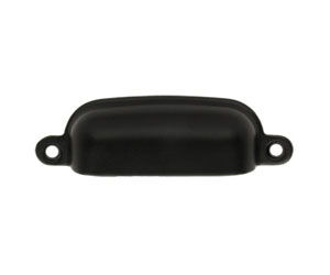 U Need Hardware BP200-622/019 Solid Brass 3-1/4" Cabinet Small Bin Pull - Matte Black