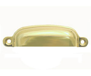 U Need Hardware BP202-605/US3 Solid Brass 3-1/2" Cabinet Large Bin Pull - Polished Brass